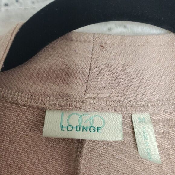 LOGO Lounge Lori Goldstein French Terry Peplum Cardigan Womens M Pink a281027 - Picture 7 of 8